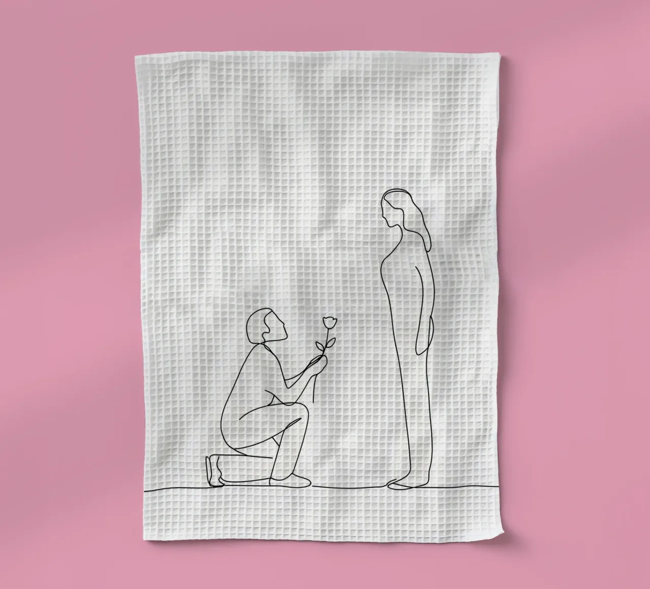 Proposition d'amour - Dessin au trait minimaliste torchon de Viv Line Art