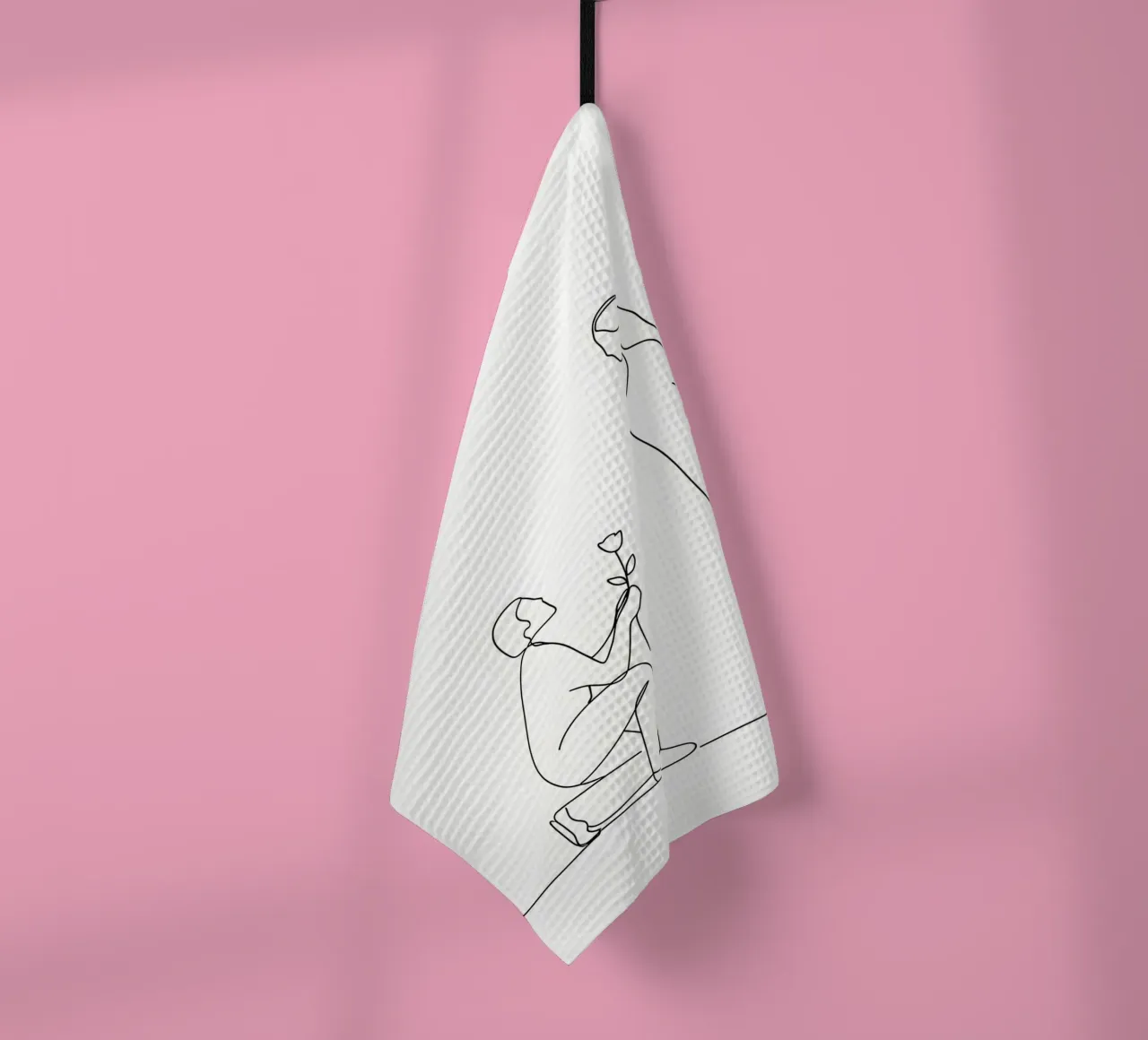 Proposition d'amour - Dessin au trait minimaliste torchon de Viv Line Art