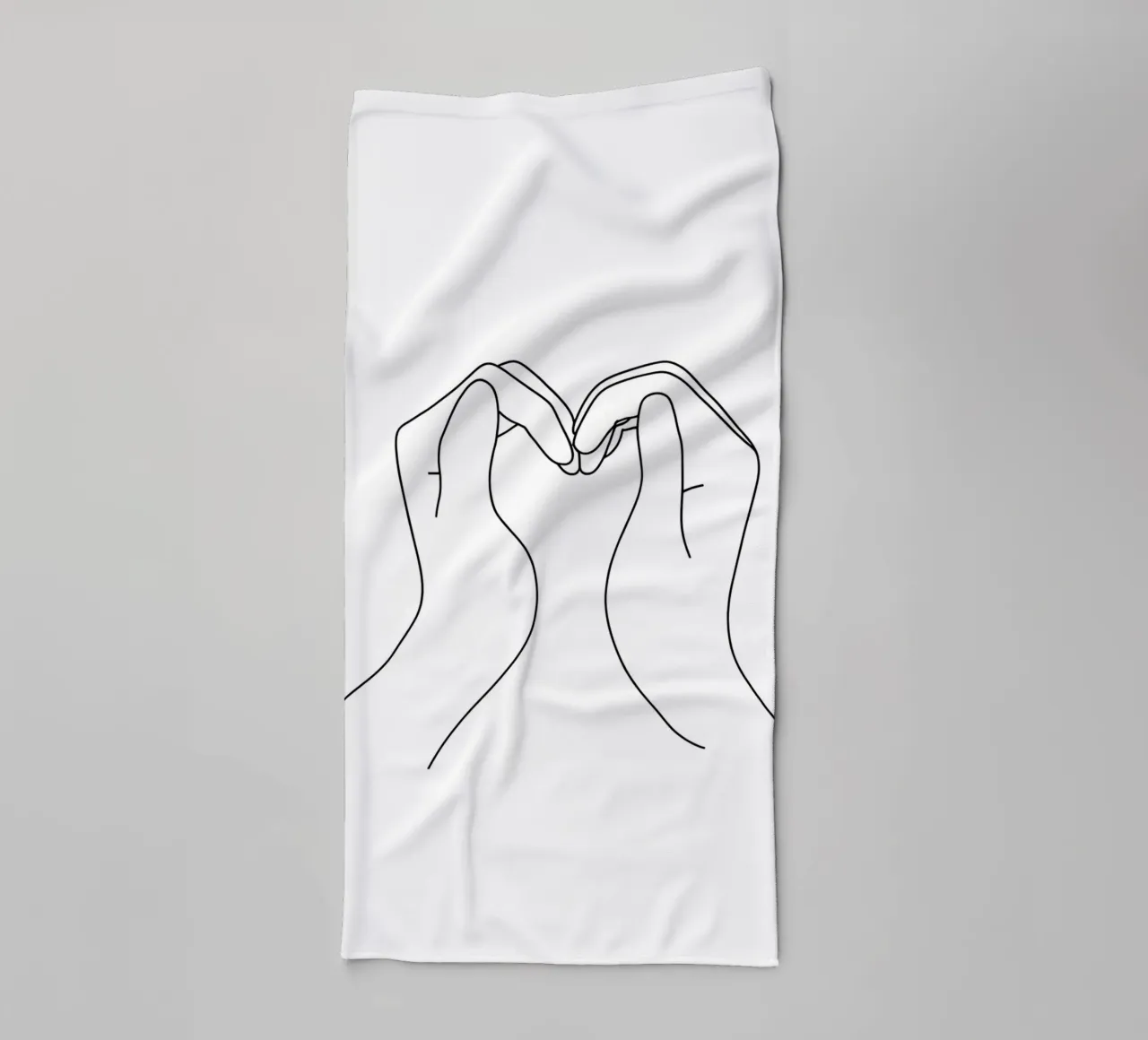 Amour - Dessin au trait minimaliste serviette de bain de Viv Line Art