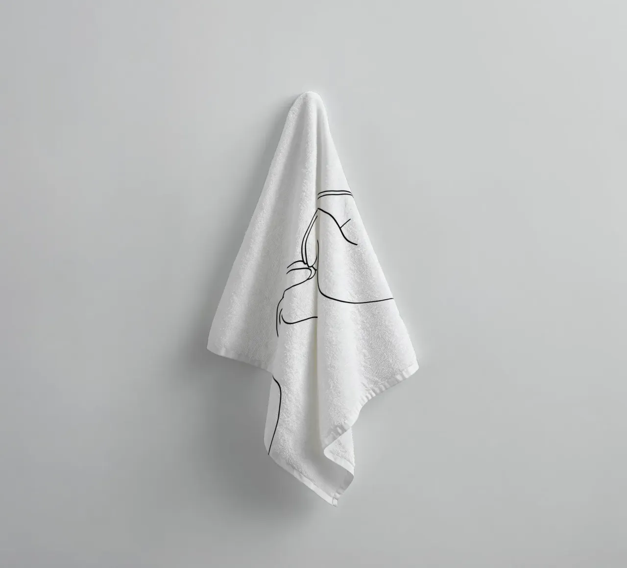 Amour - Dessin au trait minimaliste serviette de bain de Viv Line Art