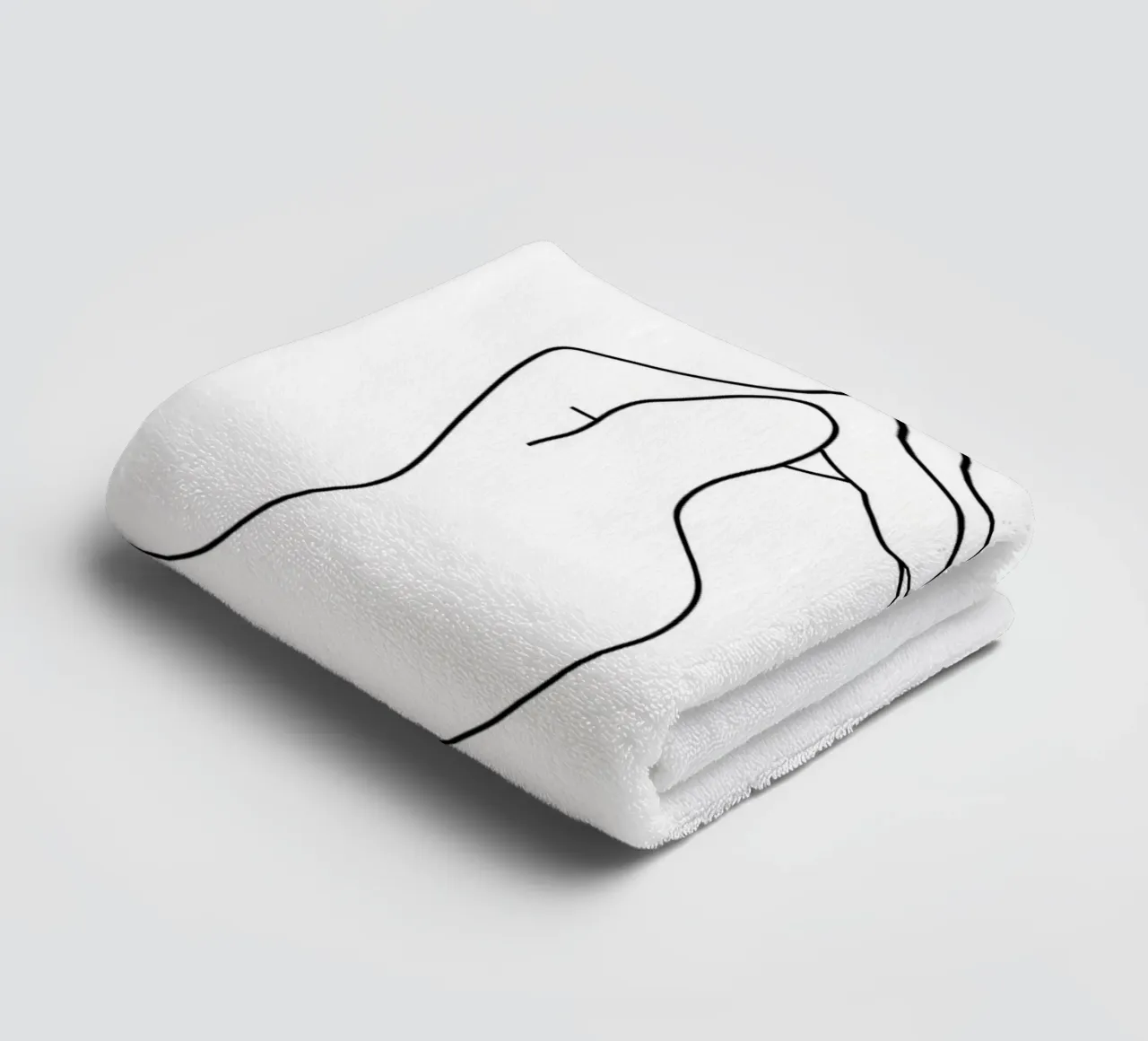 Amour - Dessin au trait minimaliste serviette de bain de Viv Line Art