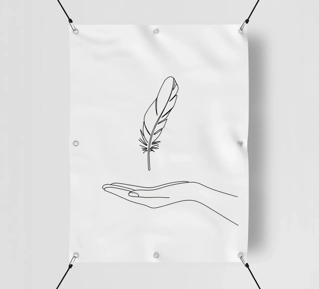 Salva gli uccelli - Line art minimalista telo in pvc da Viv Line Art
