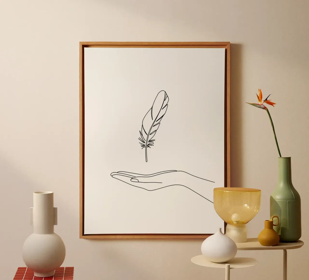 Save Birds - Minimalist Line Art canvas by Viv Line Art