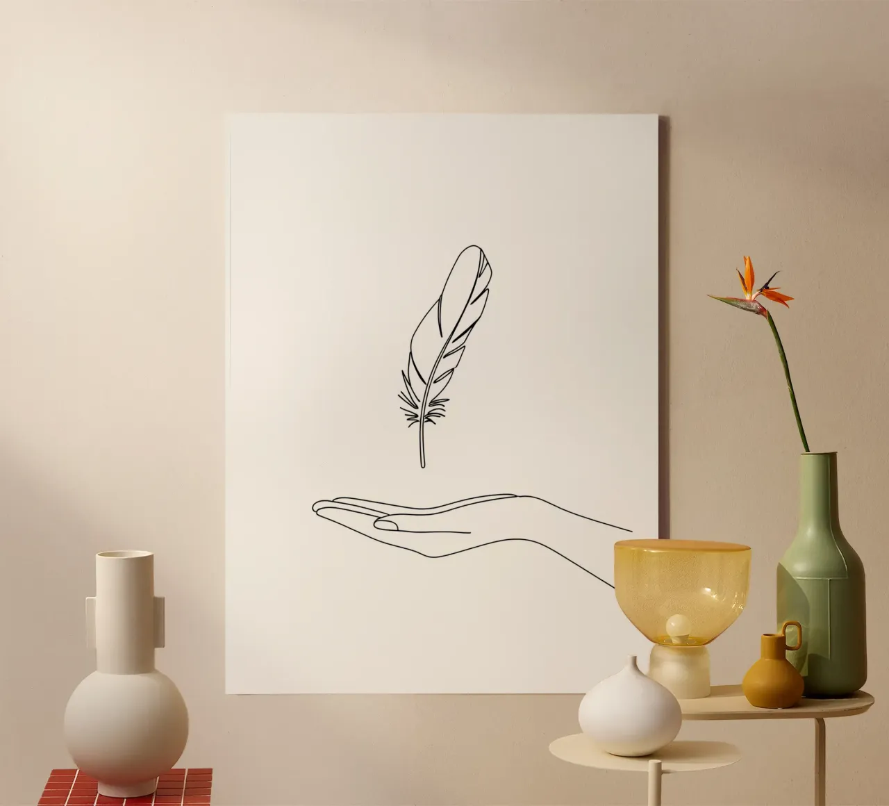 Save Birds - Minimalist Line Art canvas by Viv Line Art