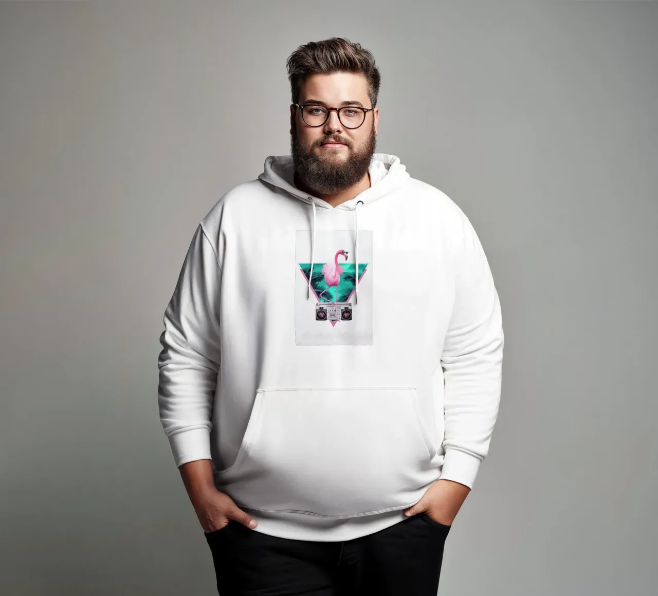 Miami Flamingo felpa con cappuccio da Róbert Farkas
