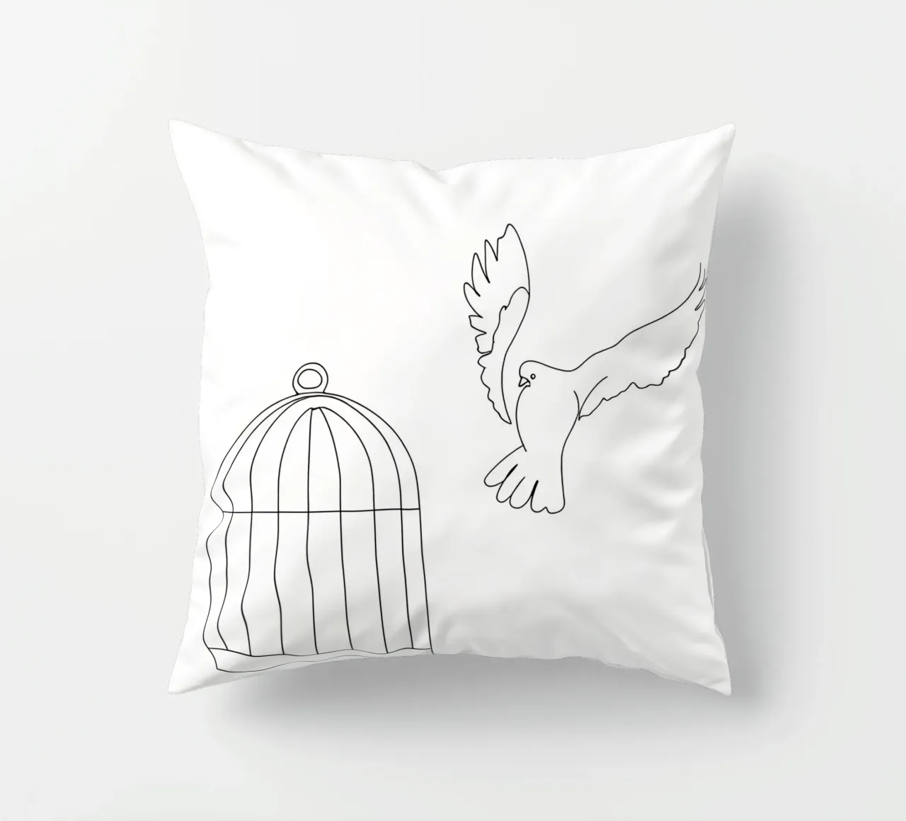 Uccello libero cuscino da Viv Line Art