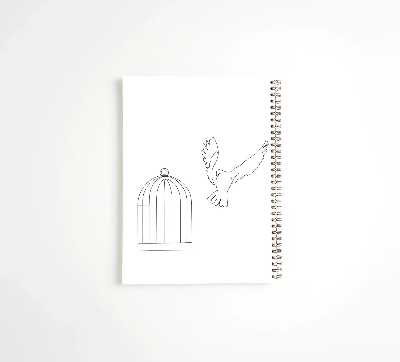 Vrije vogel notitieboek met spiraal van Viv Line Art