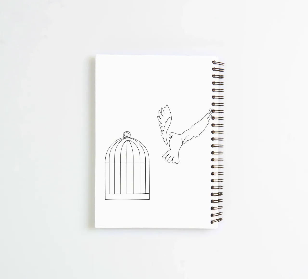 Vrije vogel notitieboek met spiraal van Viv Line Art
