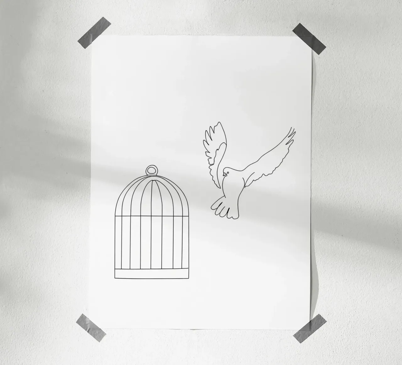 Pájaro libre hahnemühle de Viv Line Art