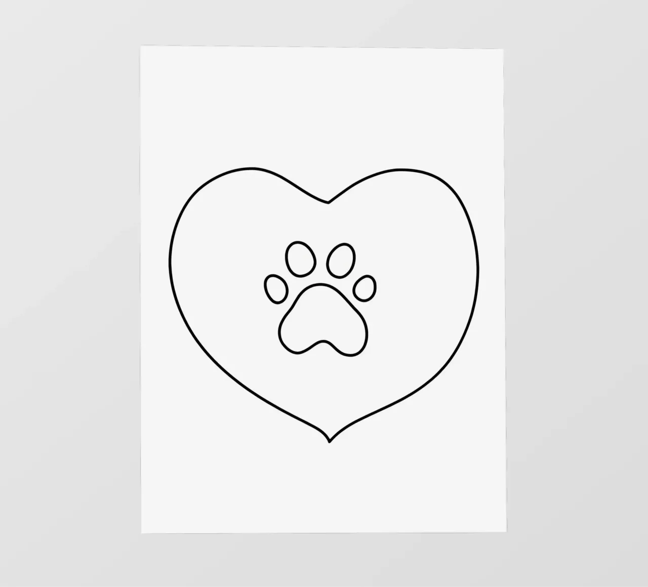 Amore di zampa - Line art minimalista pellicola backlit da Viv Line Art