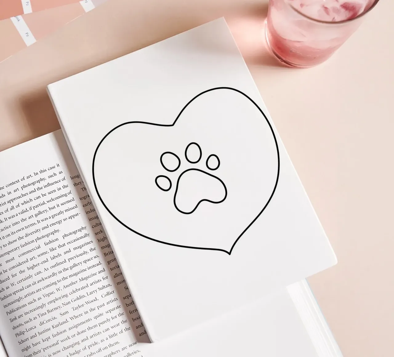 Paw Love - Minimalist Line Art notebook by Viv Line Art