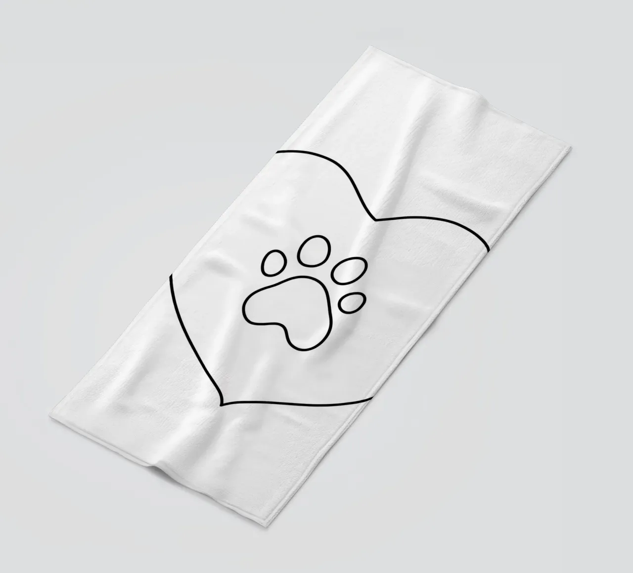 Amore di zampa - Line art minimalista telo mare da Viv Line Art