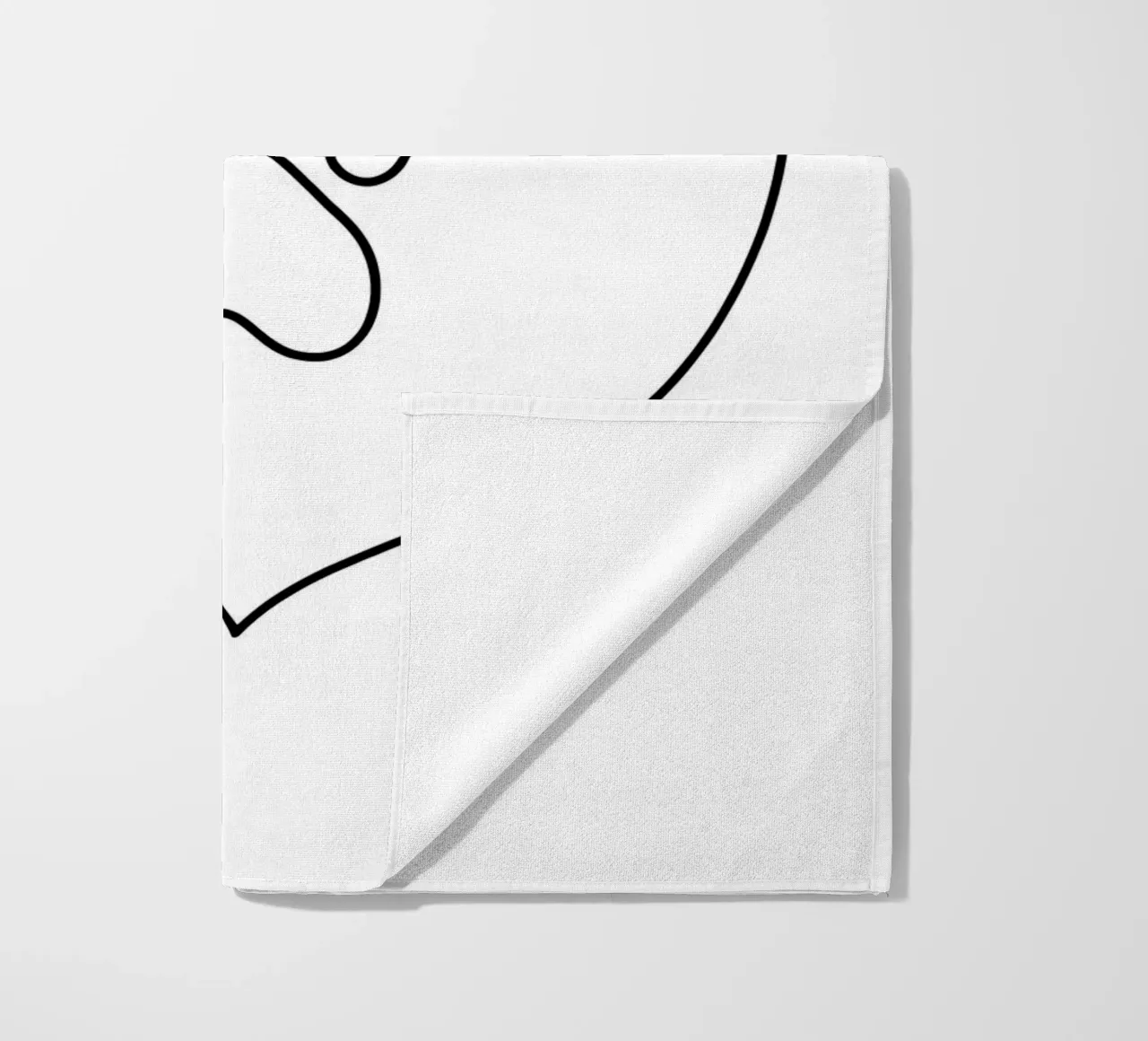 Amore di zampa - Line art minimalista telo mare da Viv Line Art