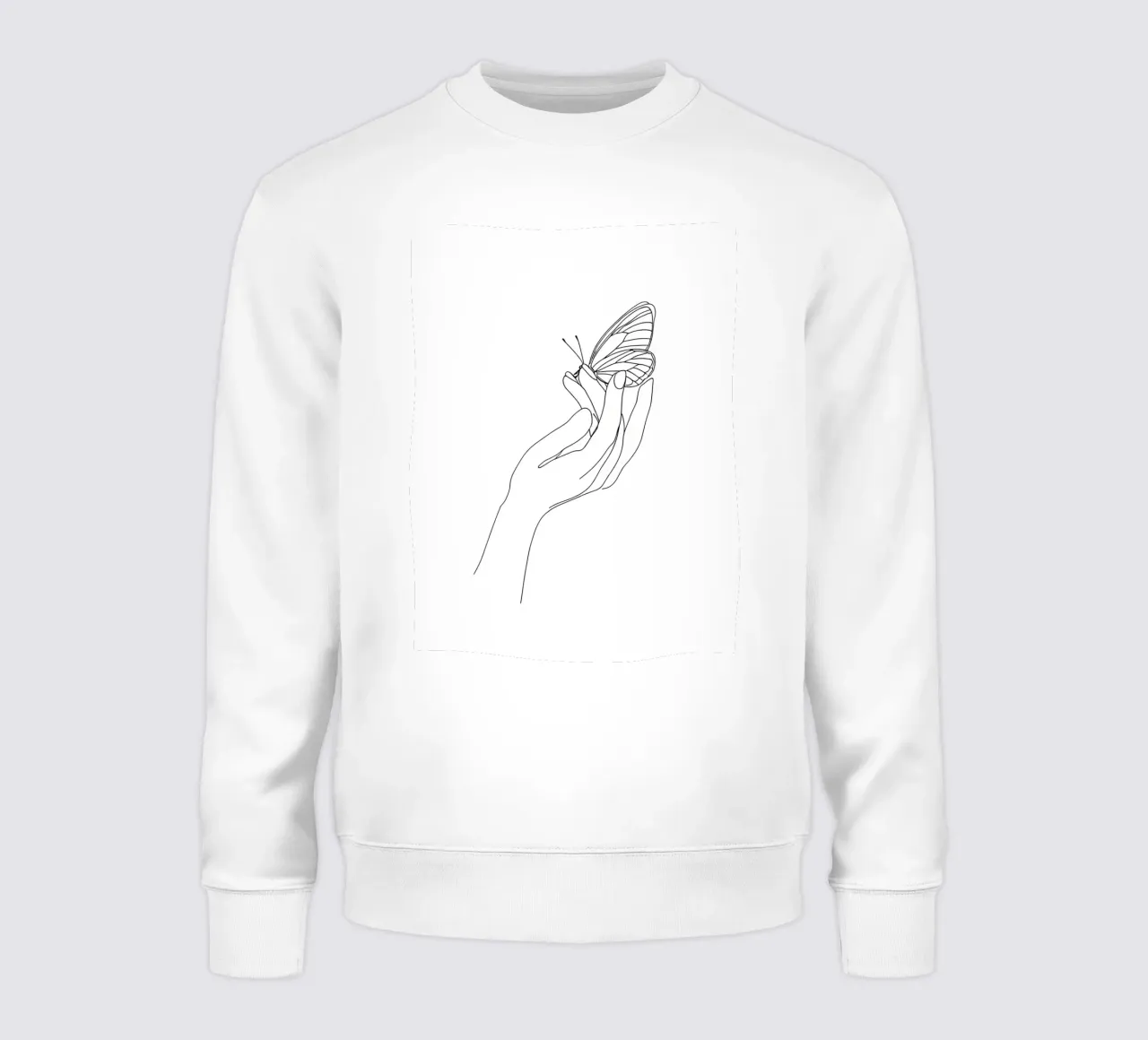 Farfalla sulle dita - Line art minimalista felpa da Viv Line Art