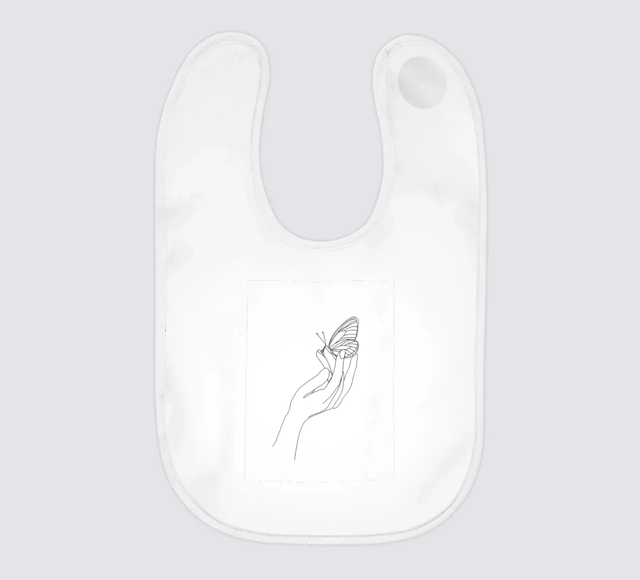Farfalla sulle dita - Line art minimalista bavaglino da Viv Line Art