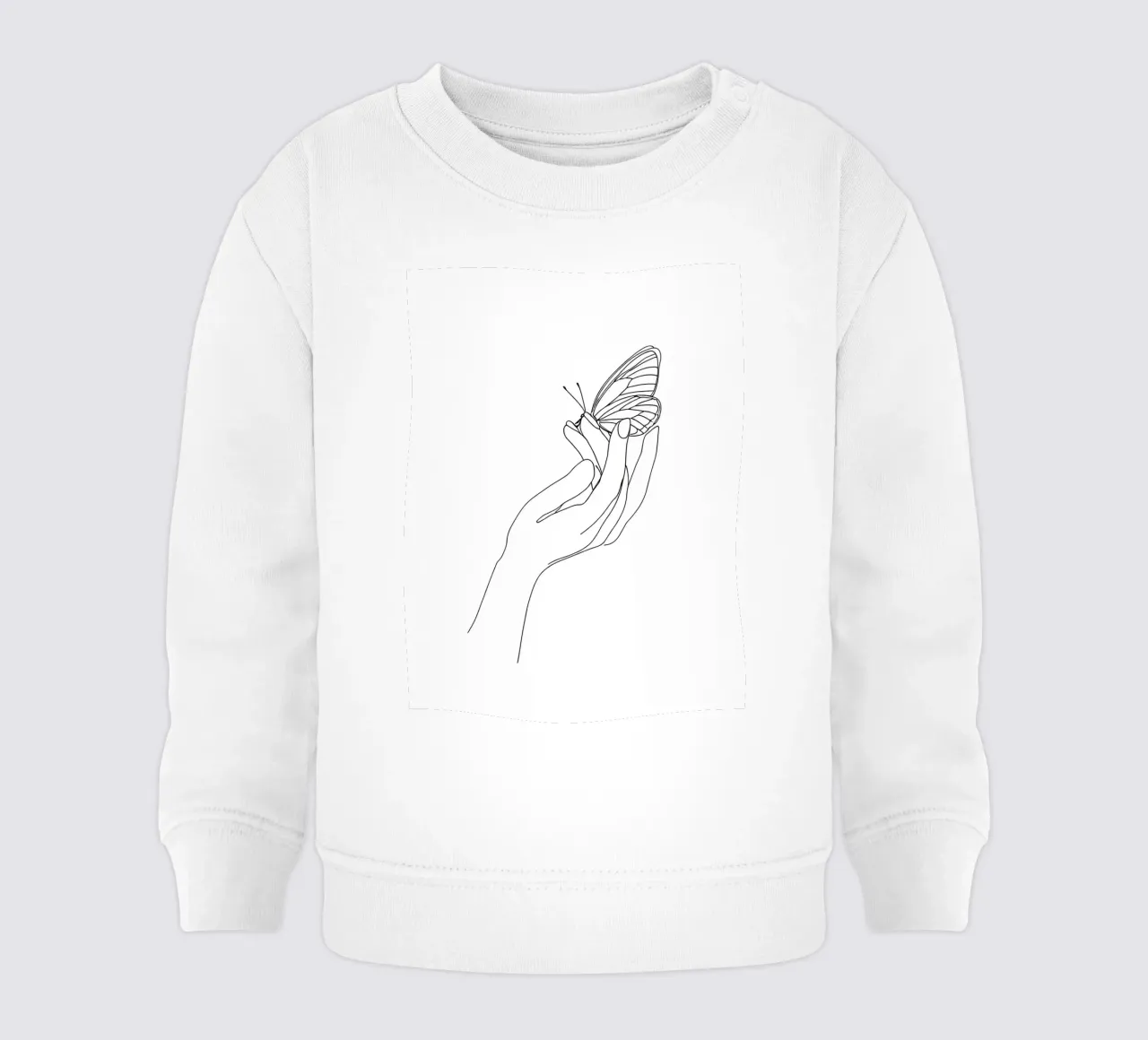 Farfalla sulle dita - Line art minimalista felpa neonato da Viv Line Art