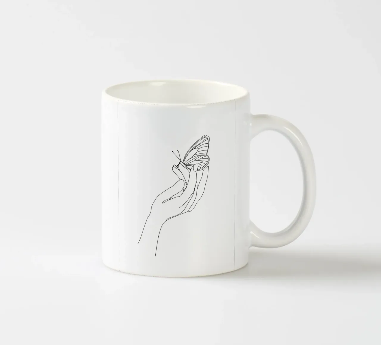 Farfalla sulle dita - Line art minimalista tazza in ceramica da Viv Line Art