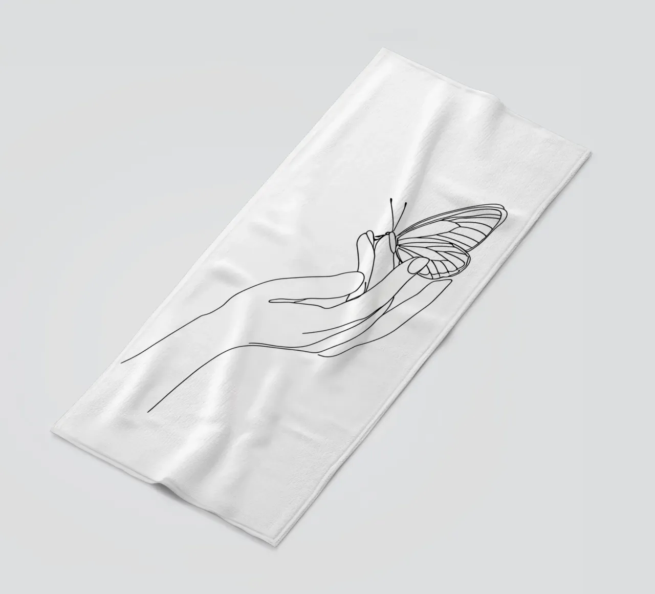 Farfalla sulle dita - Line art minimalista telo mare da Viv Line Art