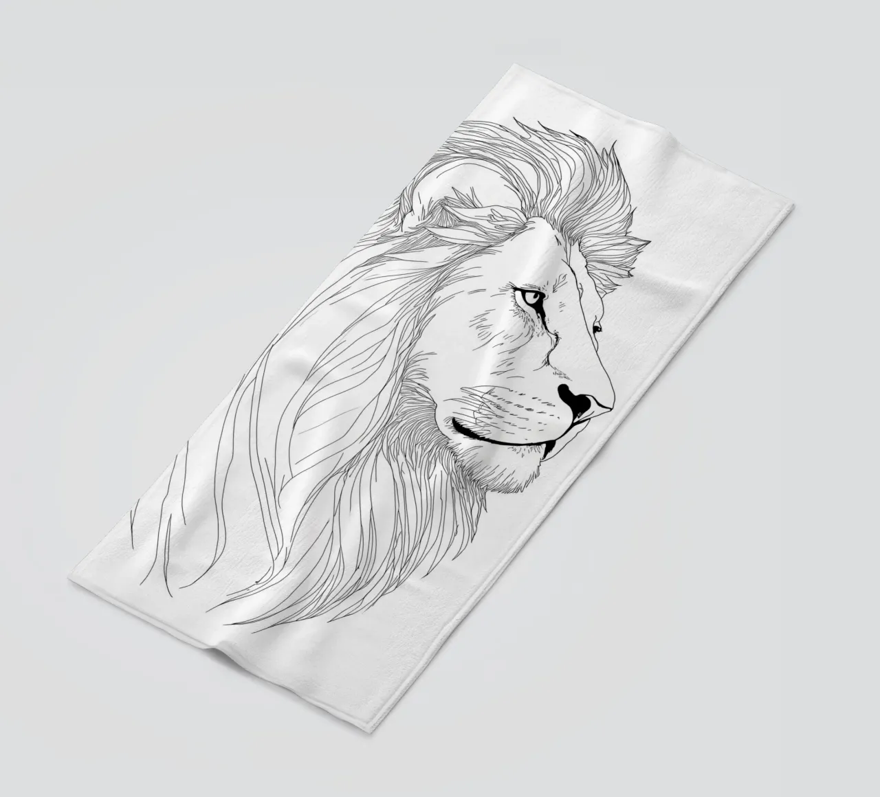 Leo Zodiac - Minimalist Line Art beach towel by Viv Line Art
