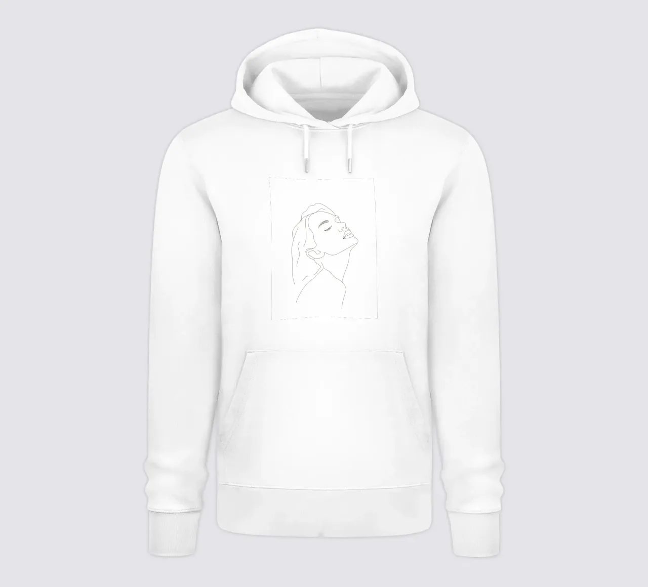 Donna - Line art minimalista felpa con cappuccio da Viv Line Art
