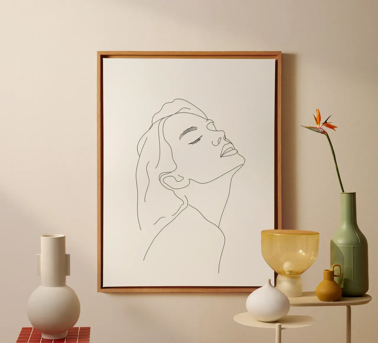 Woman - Minimalist Line Art canvas by Viv Line Art