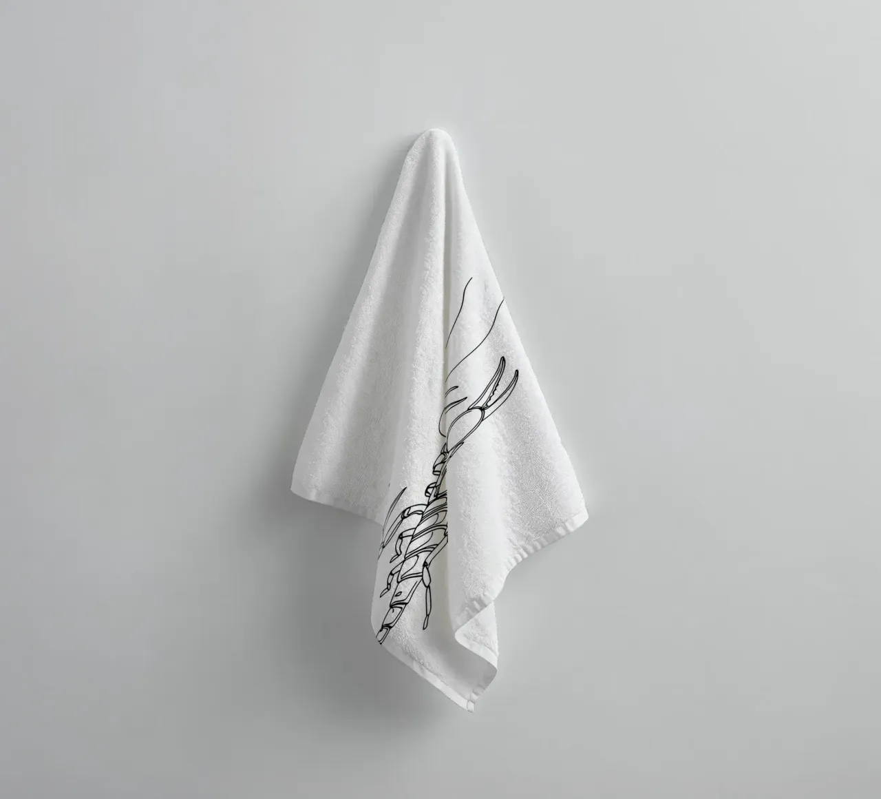 Scorpio Zodiac - Minimalist Line Art towel by Viv Line Art
