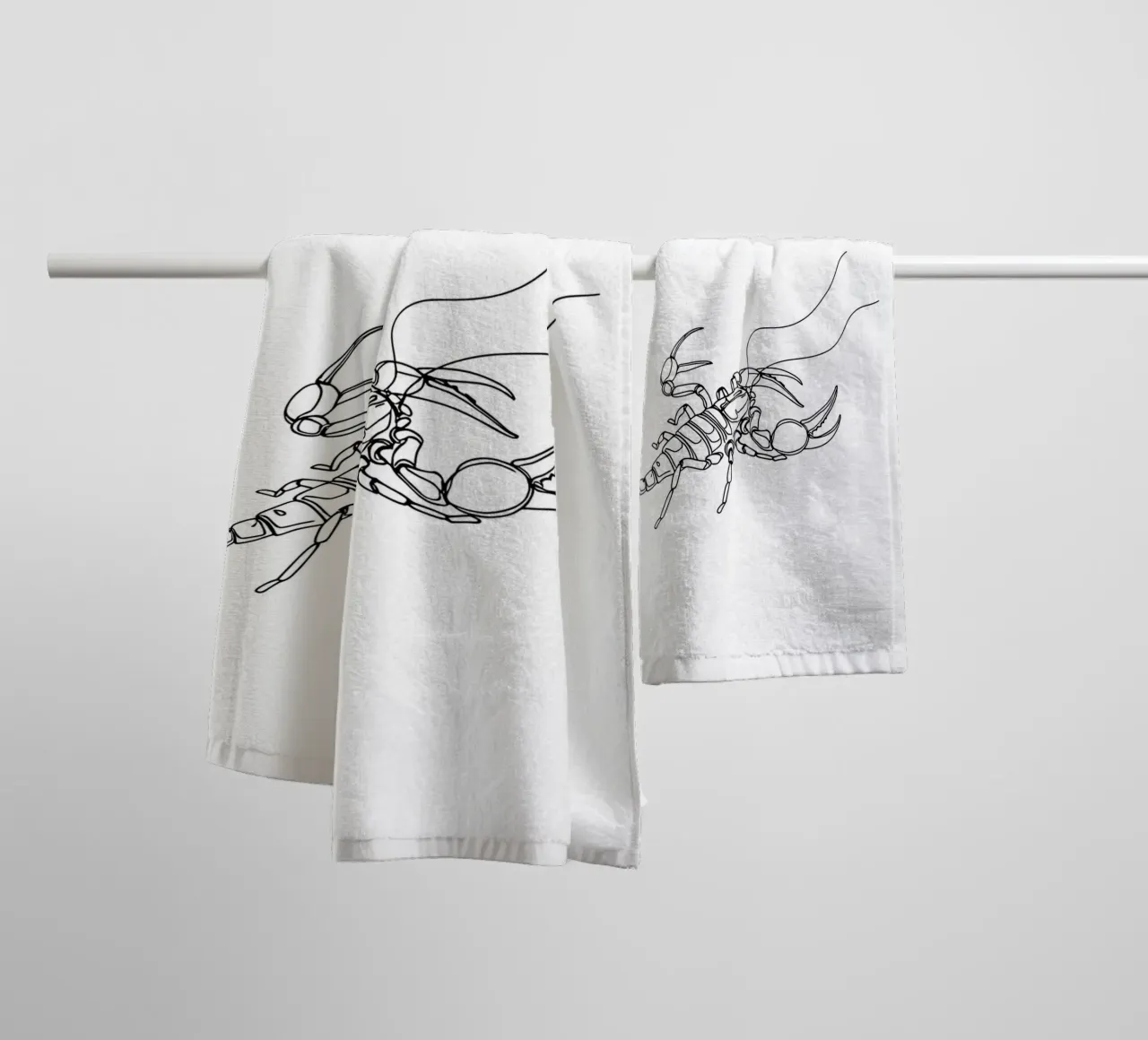 Scorpio Zodiac - Minimalist Line Art towel by Viv Line Art