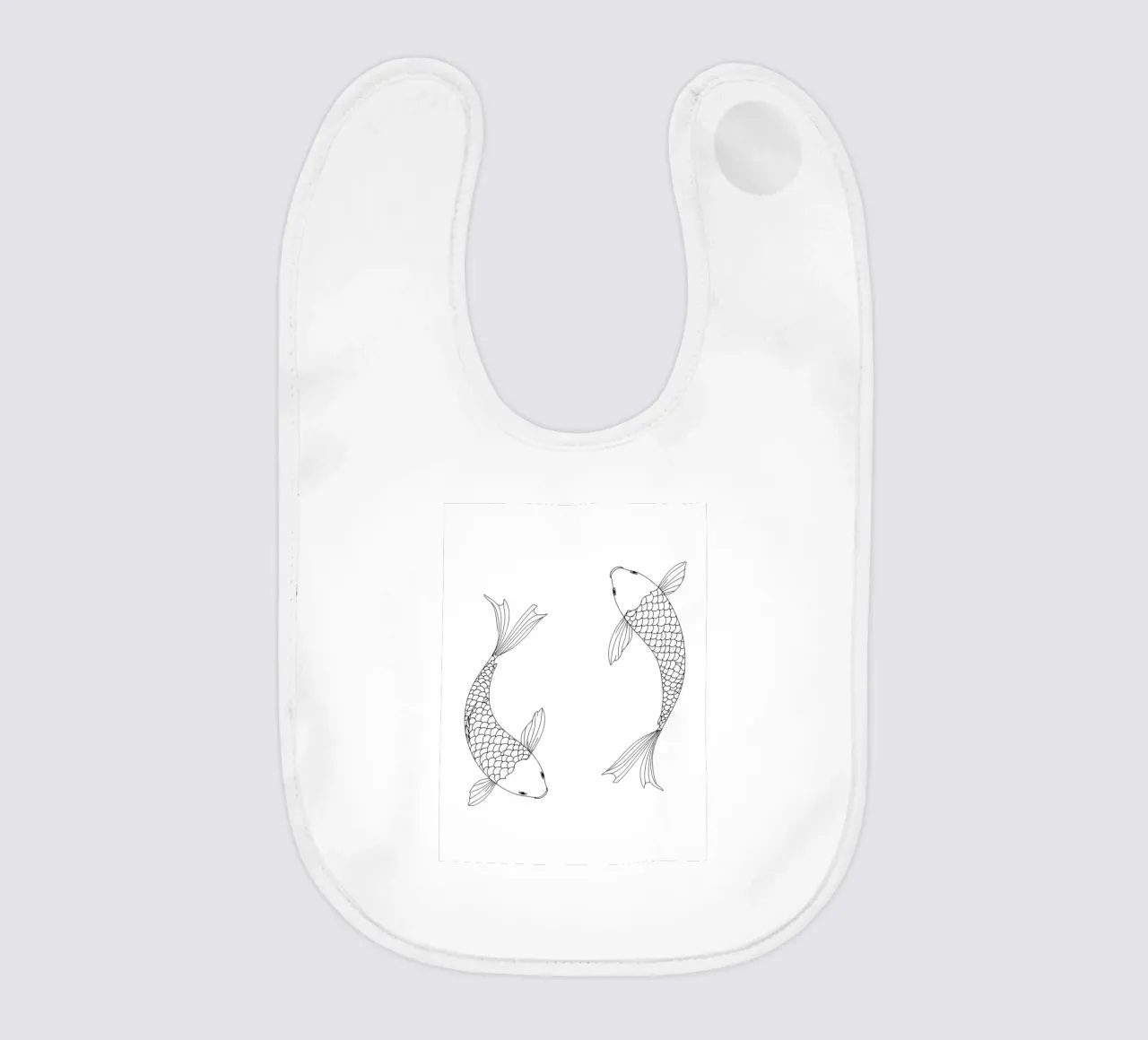 Pisces Zodiac - Minimalist Line Art baby bib by Viv Line Art