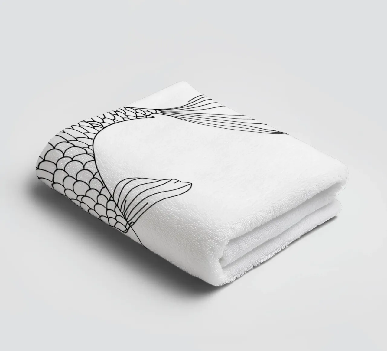 Pisces Zodiac - Minimalist Line Art towel by Viv Line Art