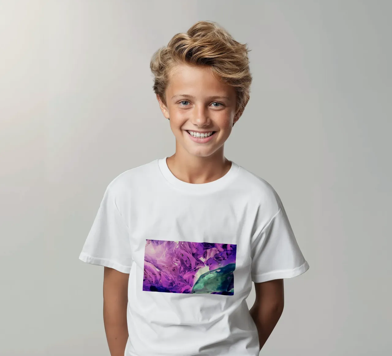 Verde e viola t-shirt bambini da Massimo Frascogna