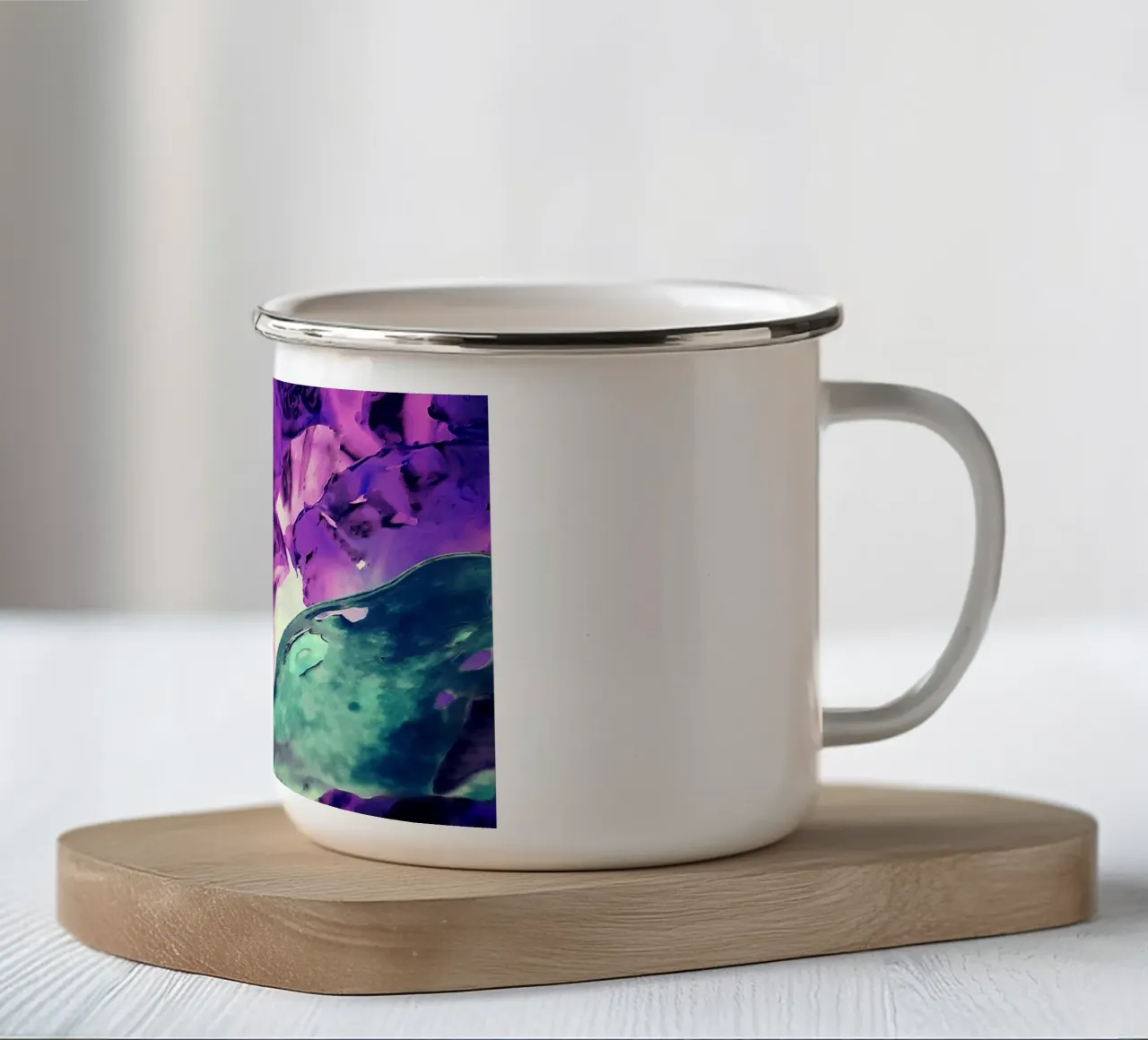 Verde e viola tazza in smalto da Massimo Frascogna