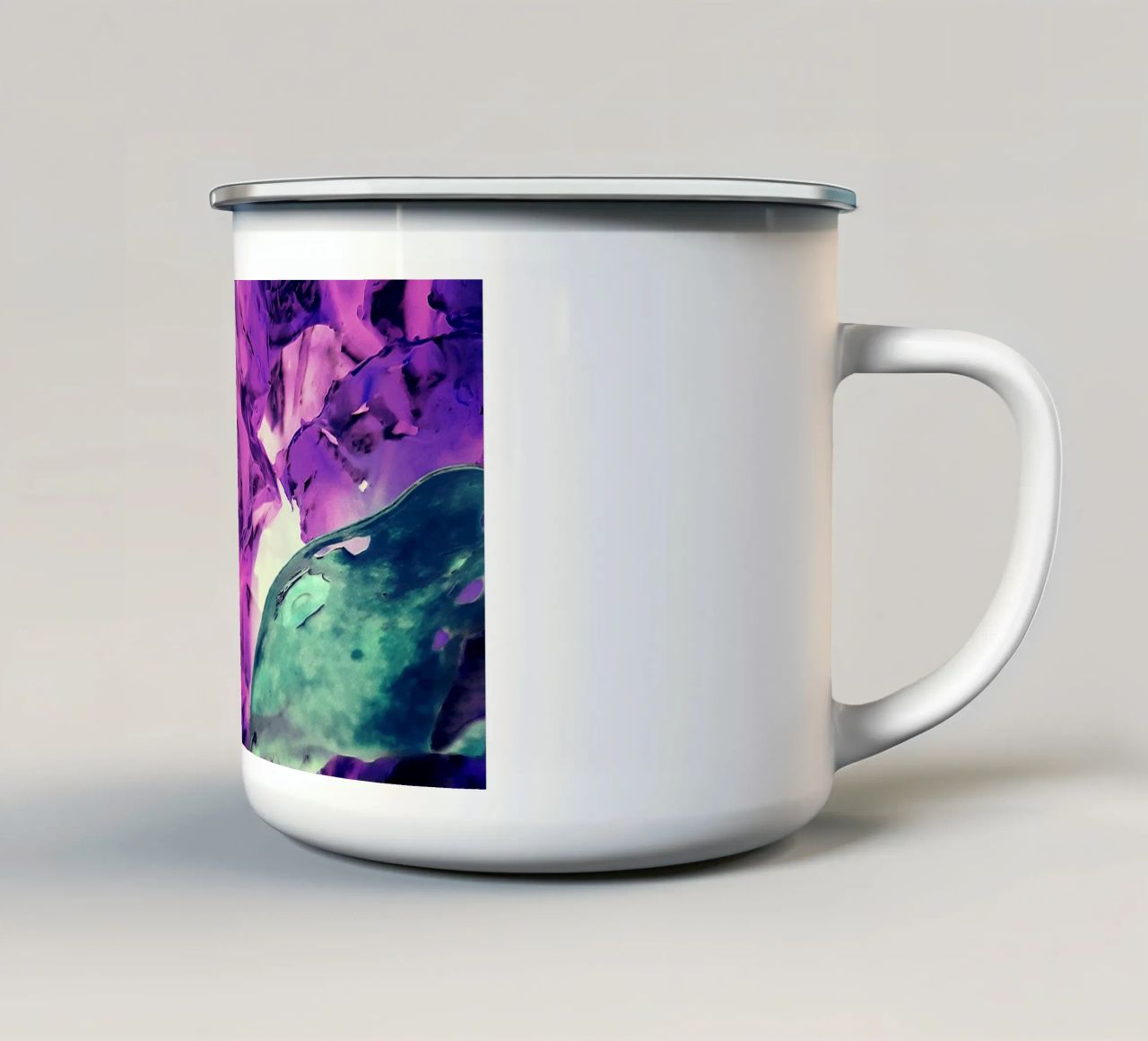 Verde e viola tazza in smalto da Massimo Frascogna