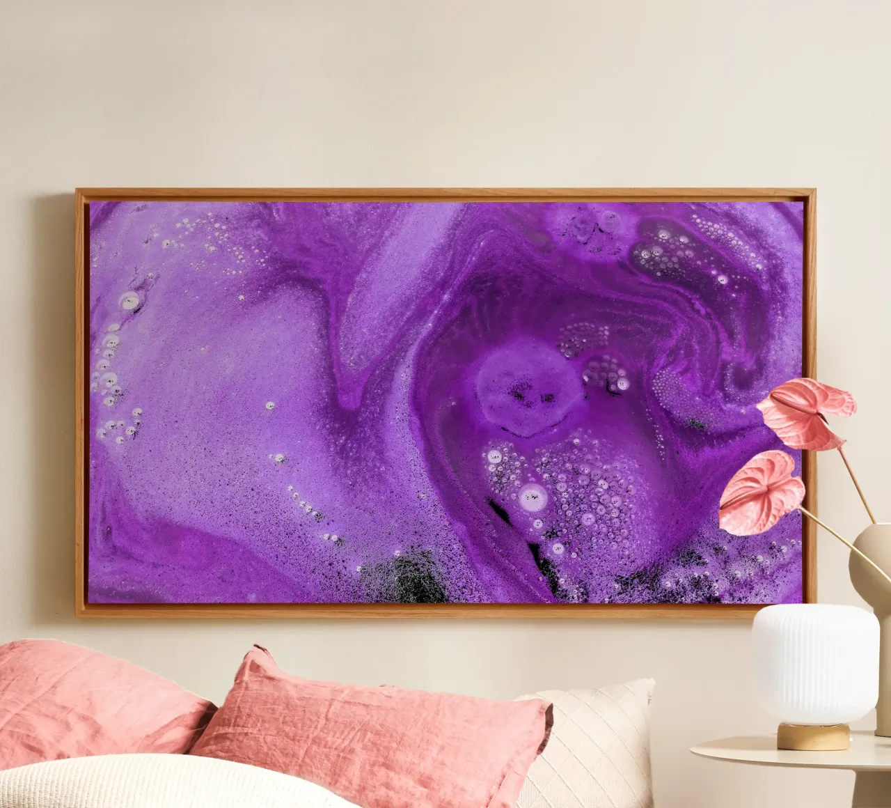 Paars canvas met Baklijst van Massimo Frascogna