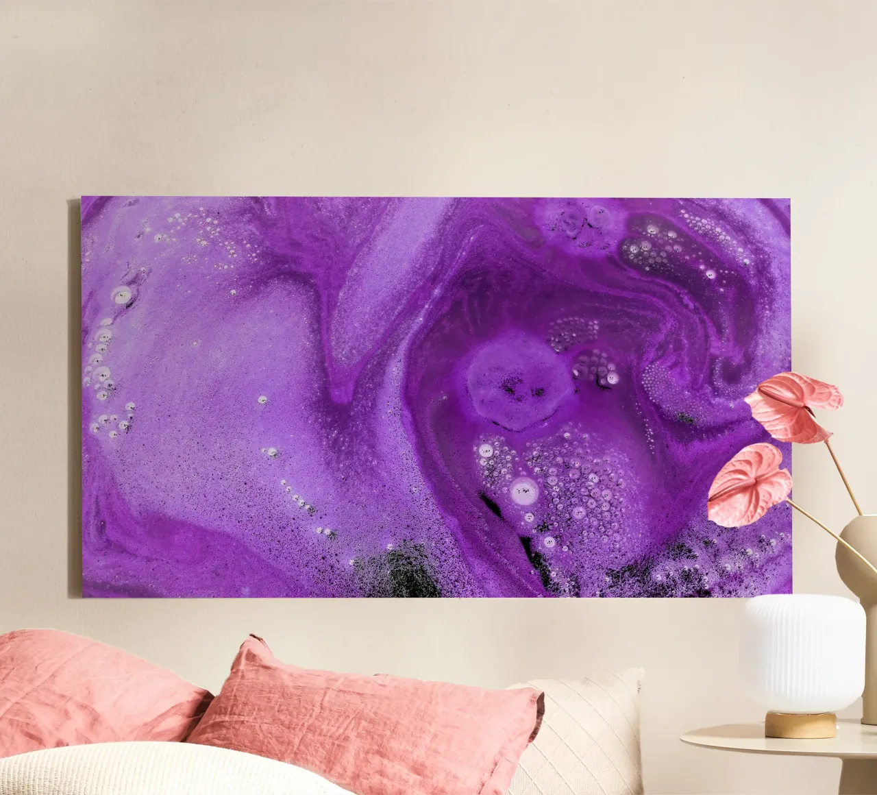 Paars canvas met Baklijst van Massimo Frascogna