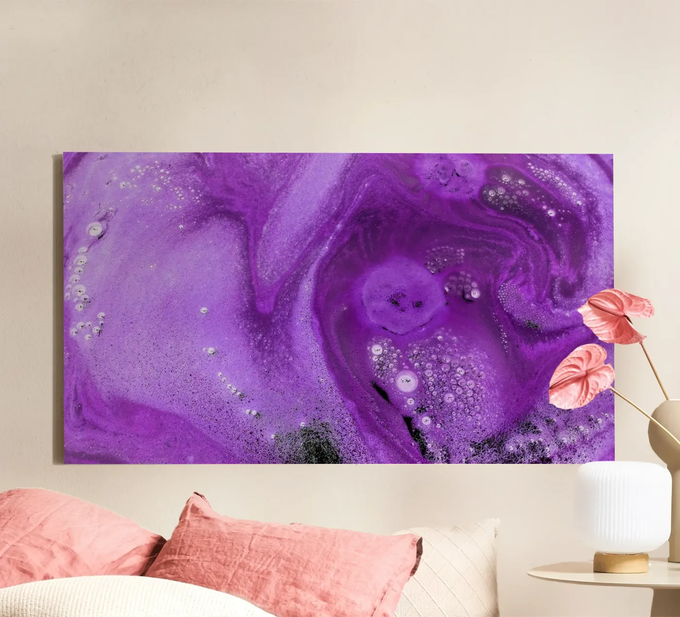 Paars canvas van Massimo Frascogna