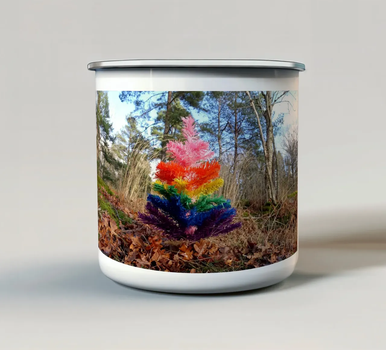 Albero di Raimbow tazza in smalto da Massimo Frascogna