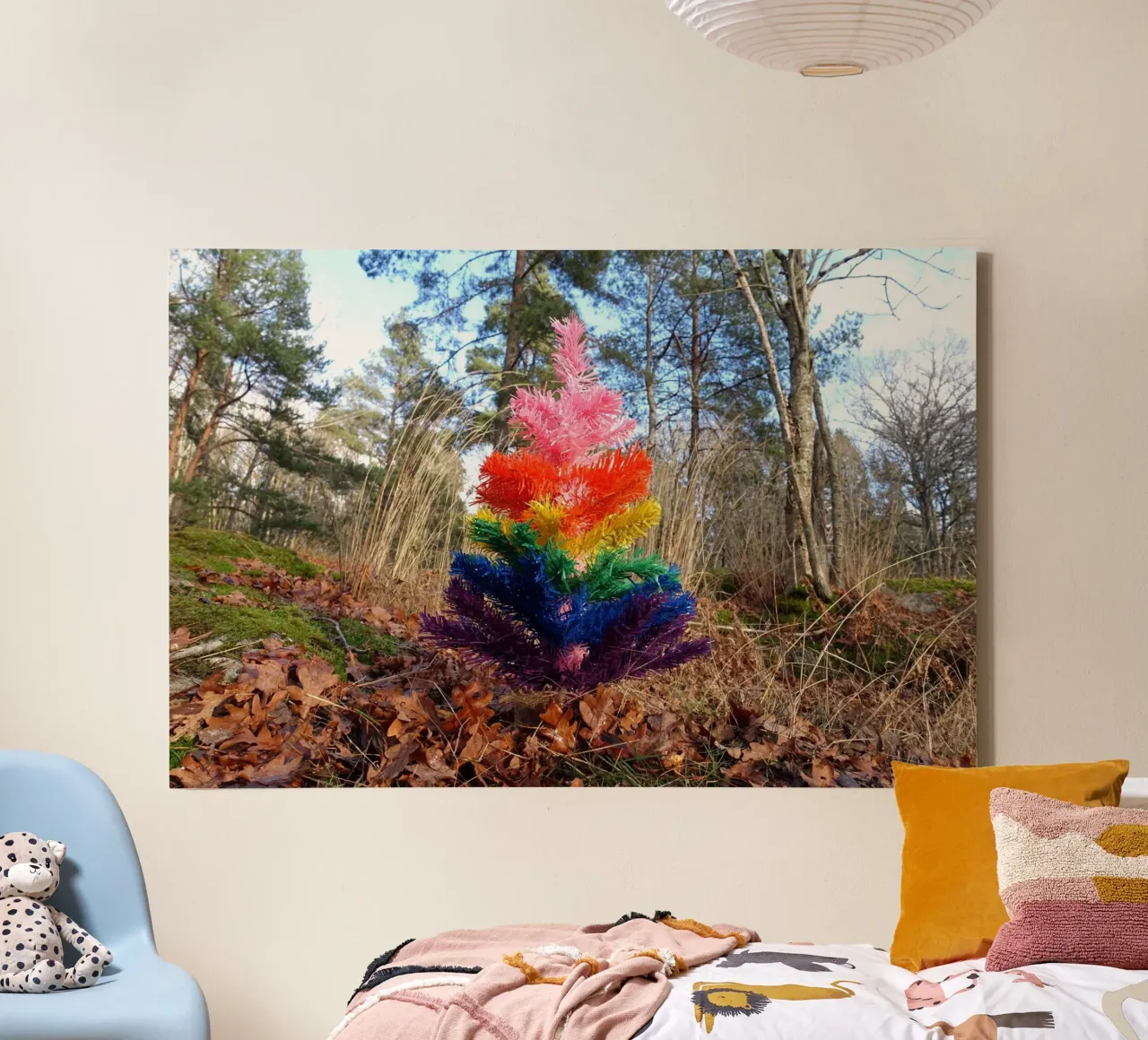 Albero di Raimbow tela con Cornice a cassetta da Massimo Frascogna
