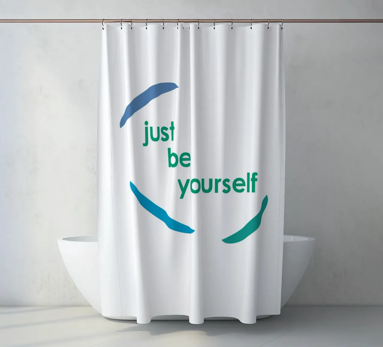 Forme geometriche con la scritta sii te stesso tenda da doccia da Something for you