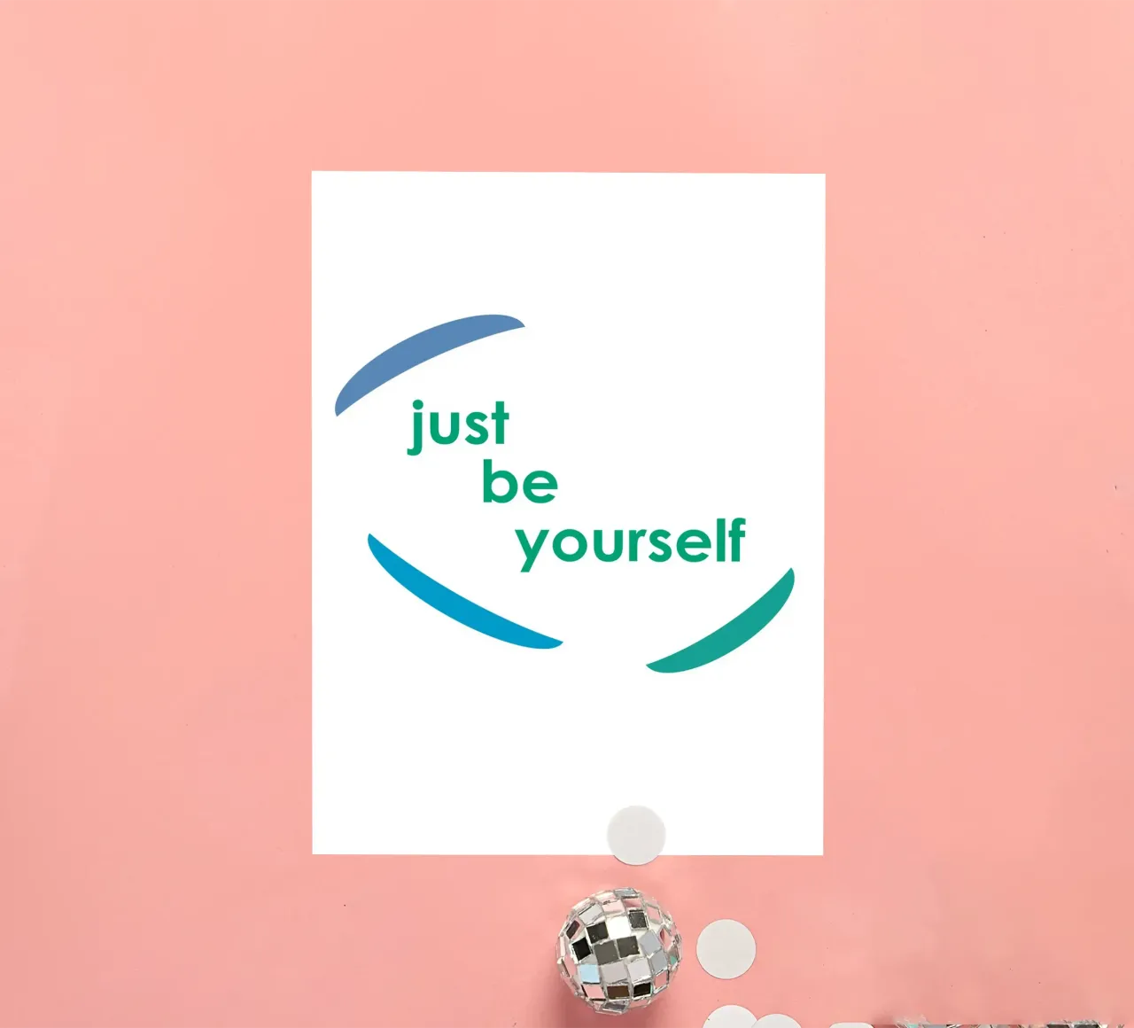 Forme geometriche con la scritta sii te stesso adesivo da Something for you