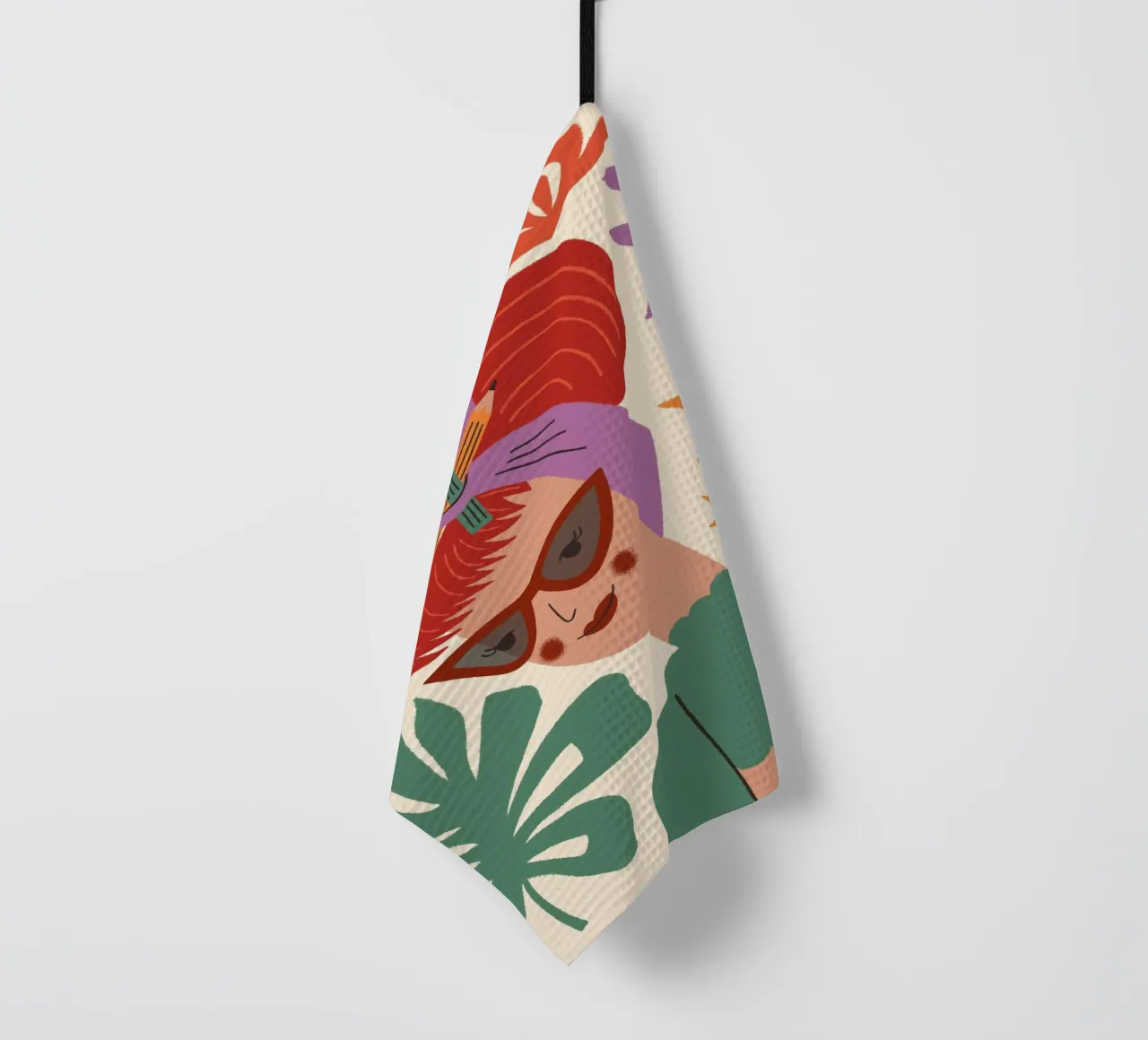 Wandbilder Künstlerin mit Dutt Kreativität für das Büro tea towel by incomeforcreatives