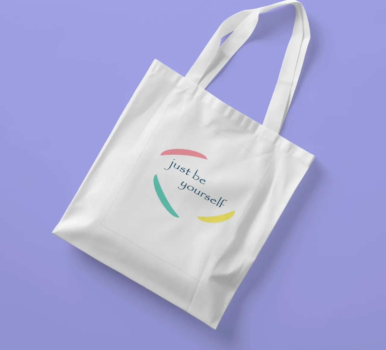 Forme geometriche con la scritta sii te stesso borsa in juta da Something for you