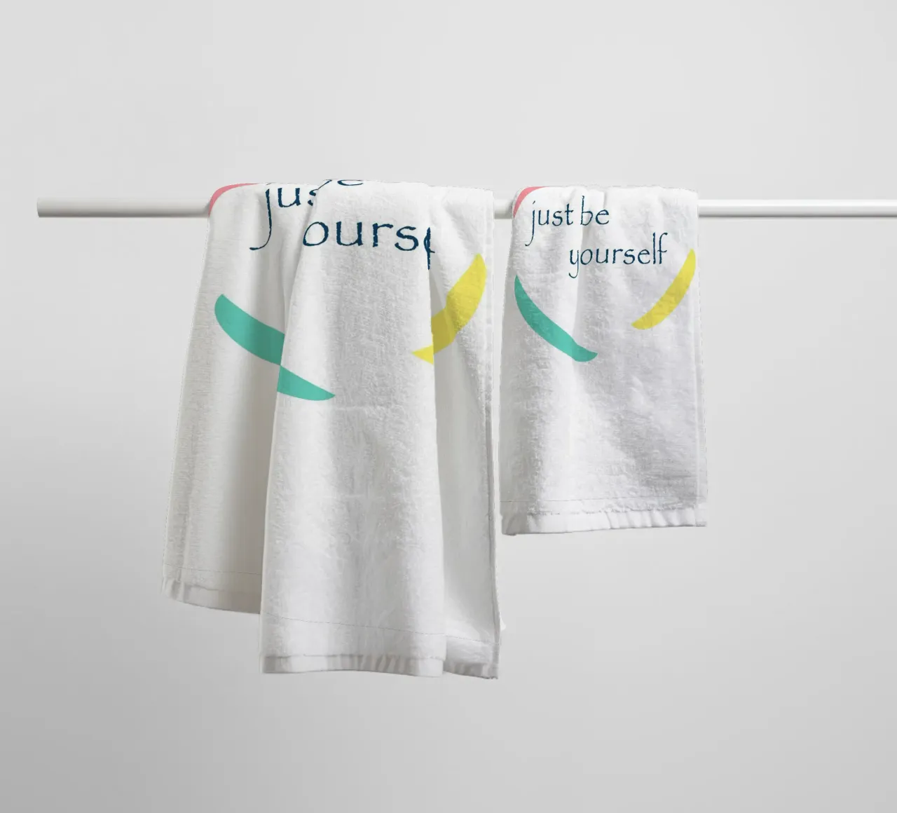 Geometric shapes with a saying just be yourself towel by Something for you