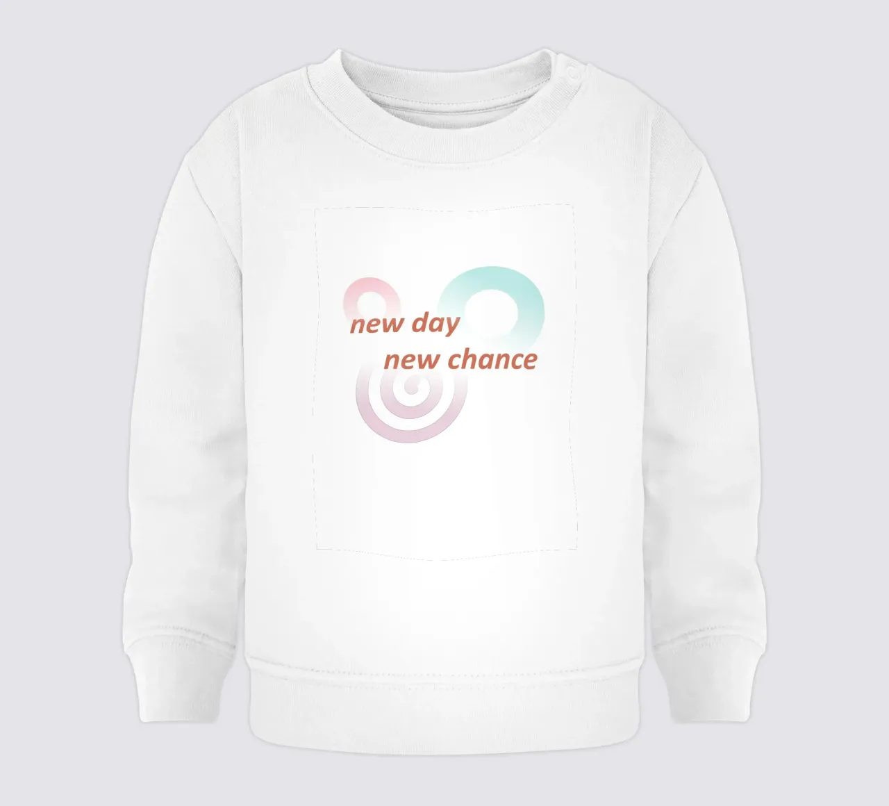 Formas geométricas con el lema new day new chance sudadera de bebé de Something for you