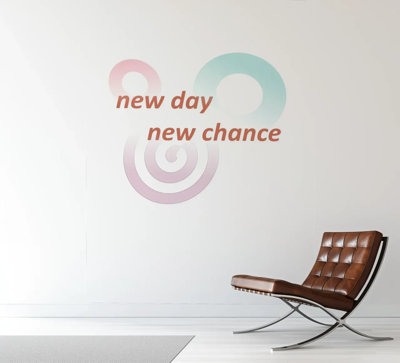 Formes géométriques avec slogan new day new chance papier peint photo de Something for you