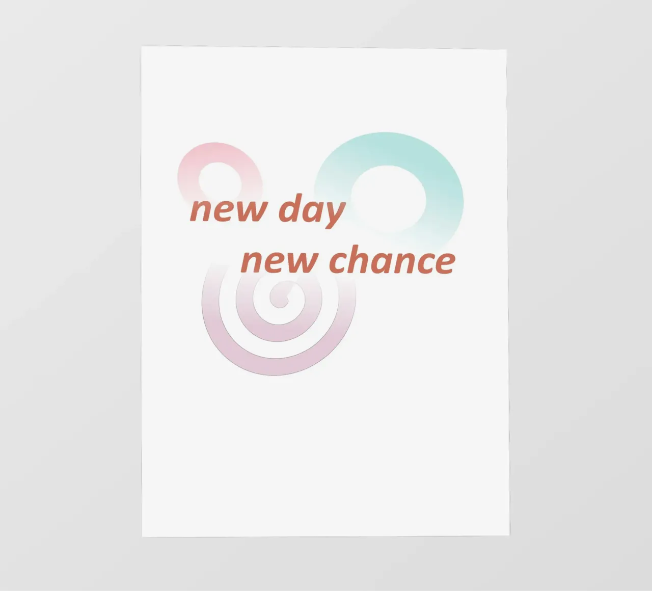 Formes géométriques avec slogan new day new chance papier peint photo de Something for you