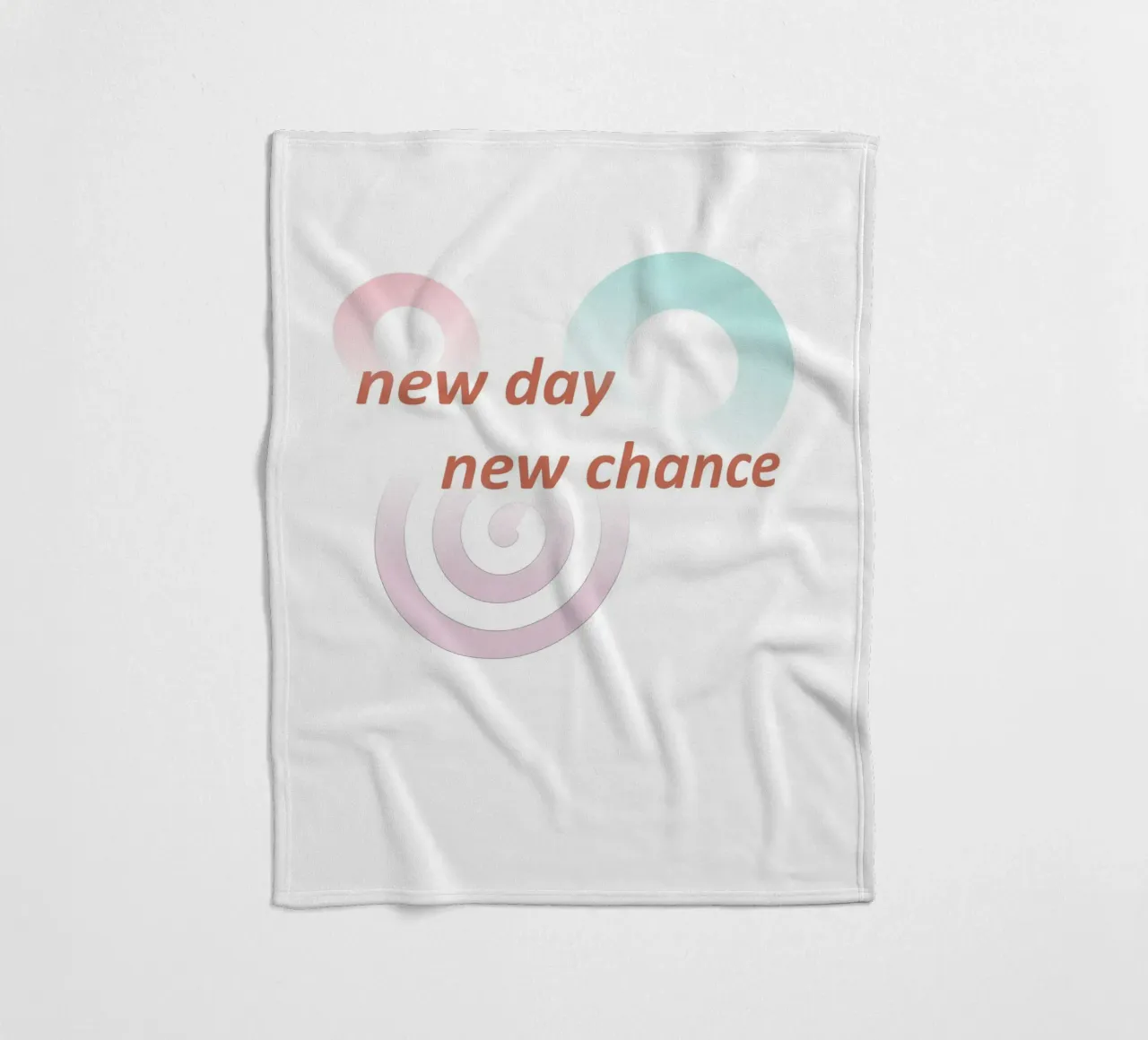 Geometric shapes with the slogan new day new chance fleece blanket by Something for you