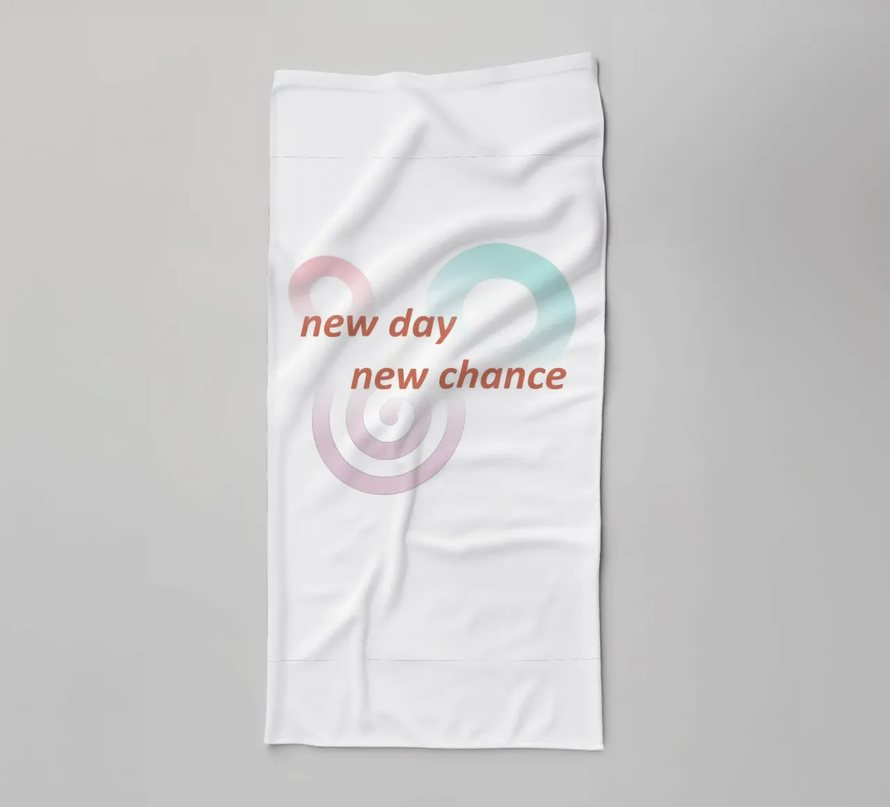 Geometric shapes with the slogan new day new chance towel by Something for you
