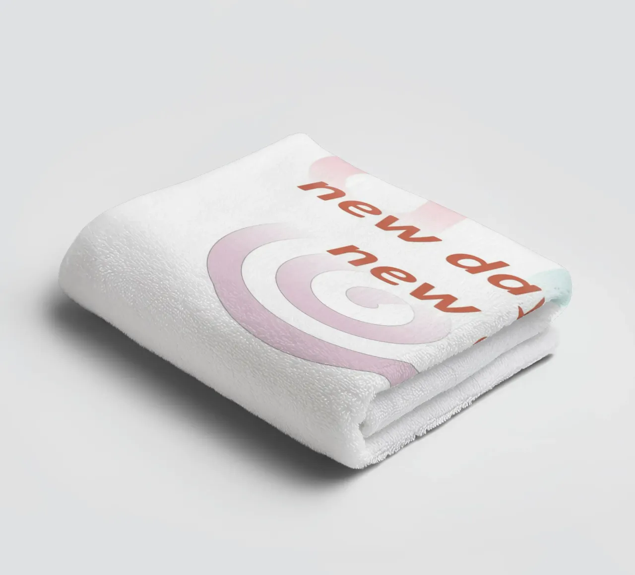 Geometric shapes with the slogan new day new chance towel by Something for you