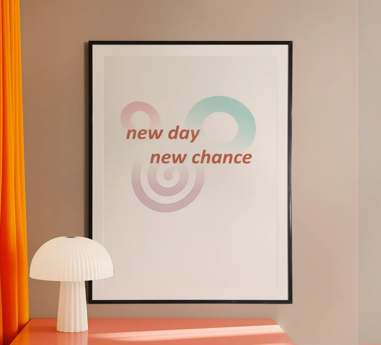 Geometric shapes with the slogan new day new chance hahnemühle by Something for you