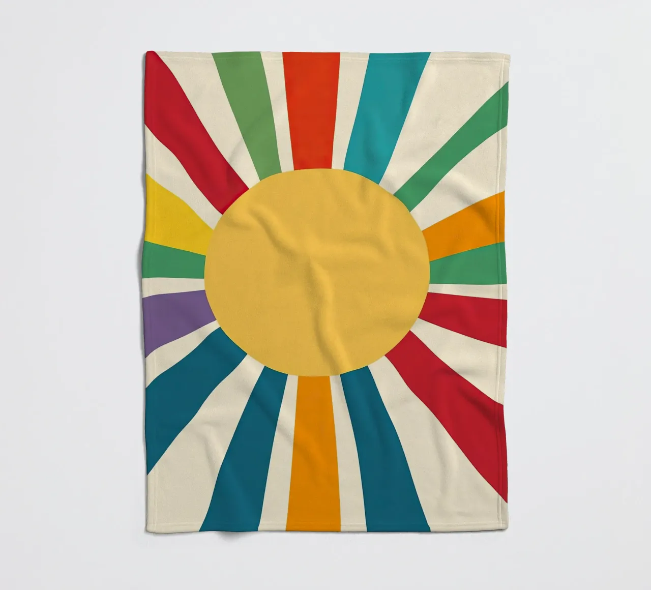 Sonne Mid-Century Bunt Minimal coperta in pile da Nikis Art Studio